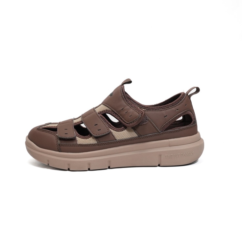 FitVille Closed Toe Sandal Men 10.5W Brown Wide‎ Arch Support Fisherman